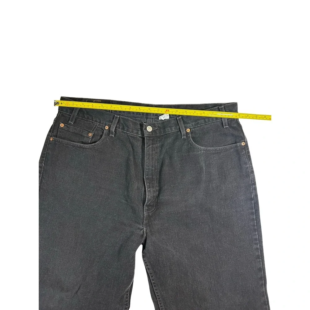 Levis 550 Relaxed Fit Jeans Mens 42x30 Black Faded Denim Made in USA Vintage